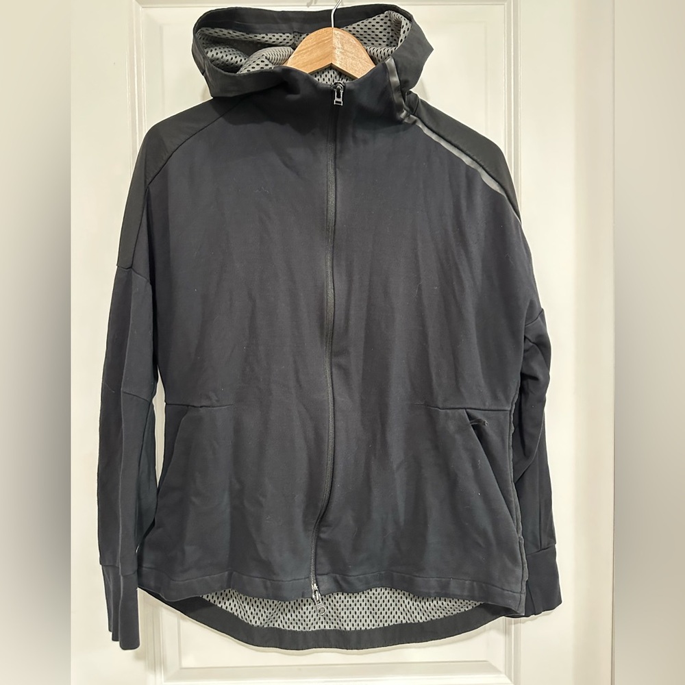 adidas Women’s Black Hooded Jacket Zip Up Hoodie